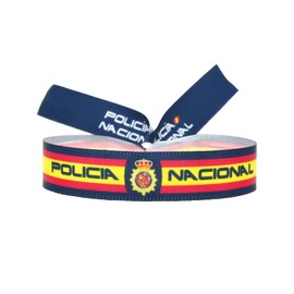 National Police Bracelet CNP Spanish National Police Station with Spanish Shield and Flag Band for Men and Women, Plastic