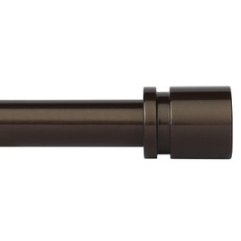 Byondeth Curtain Rods for Windows 16 to 144 Inches Adjustable Length 1 Inch Diameter Window Curtain Rod with Aluminium End Cap, Antique Bronze