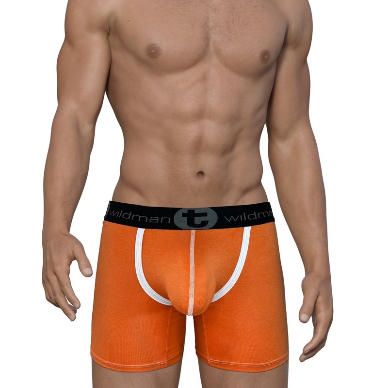 Wildmant Modal Big Boy Pouch 5" Inseam Boxer Brief Orange