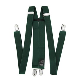 axy Braces for Men Wide 2.5 cm H Shape with 4 Braces Clips Extra Strong Adjustable Length, Green