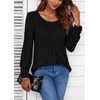 Ladlop Womens Long Sleeve Tshirts Shirts Pleated Crew Neck Casual