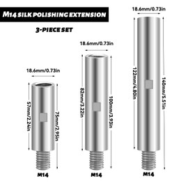 Piuluvor® Pack of 3 Angle Grinder Extension M14 Extension Shaft Polishing Machine Extension 75 mm/100 mm/140 mm Rotation Extension Shaft Angle Grinder Extension Rod