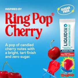 Liquid I.V.® Hydration Multiplier® Sugar-Free - Ring Pop Cherry | Electrolyte Powder Drink Mix | 1 Pack (14 Servings)