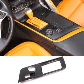 carmotion88 Matte Black Car Gear Panel Trim Cover Accessories Kit For Corvette C7 2014-2019