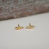 14K Solid Gold Snake Mini Stud Earrings, Upper Earlobe Cartilage