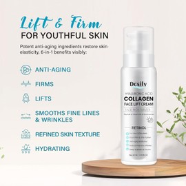 Tighten skin and lift neck cream: Face Lift Cream to Fight Wrinkles 6-in-1 Anti-Aging Moisturizer - Enhances Moisturizing and Contains Retinol Collagen Peptides Hyaluronic Acid / 피부를 조이고 목 크림을 들어 올립니다: 주름 방지를 위한 페이스 리프트 크림 6-in-1 안티에이징 모이스처라이저 - 레티놀 콜라겐 펩타이드 히알루론산이 함유된 보습 강화 및