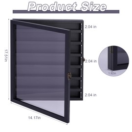 Pocket Knife Display Case - Knife Display Case for Wall, Acrylic Lockable Display Cabinet, Military Folding Pocket Knife Holder with Uv Protection, 17.5x14.2x1.9in