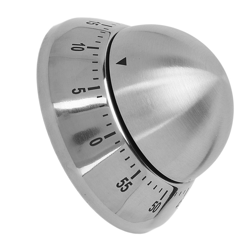 Mechanical Timer Round Clear Number Scale Anti Slip Base Stainless