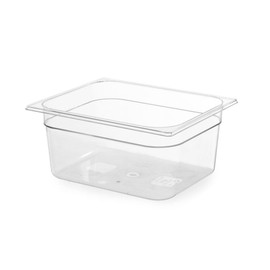 HENDI Gastronorm Container, Temperature Resistant from -40° to 110°C, Scale, Odourless and Tasteless, 9.5 L, Polycarbonate, GN 1/2, 325 x 265 x (H) 150 mm, Transparent