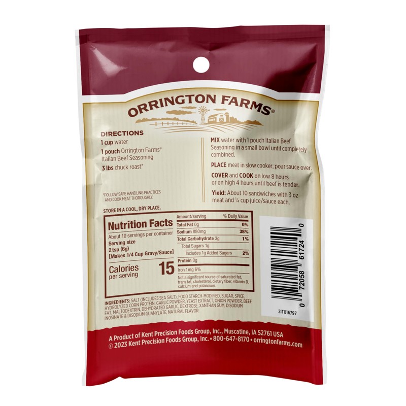 Orrington Farms Beef Slow Cooker Mix, Italian, 2.1 Ounce (Pack