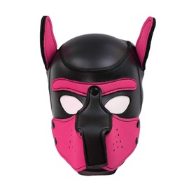 LEWECEEO Neoprene Puppy Hood Camo Full Face Mask Cosplay Costume Dog Head Masks (Rose)