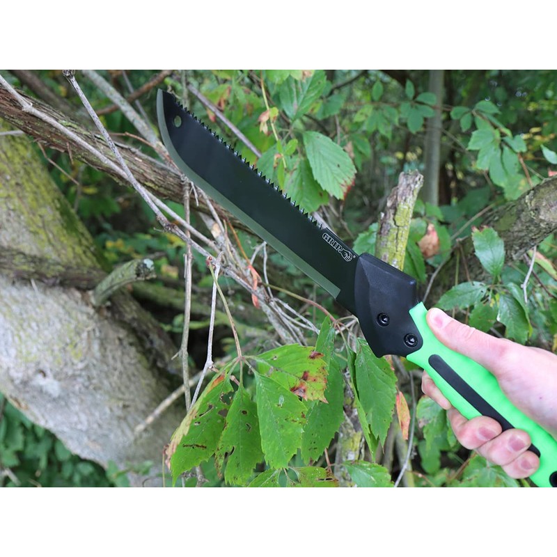Grip 11-1/4" Serrated Blade Machete with Nylon Sheath - Saw
