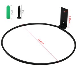 hisunfarm 2 Pcs 8 Inch Flower Pot Holder Hangers,Ring Wall Mounted Planter Hook, Iron Black Collapsible Bracket for Outdoor and Indoor Use (8 Inch)