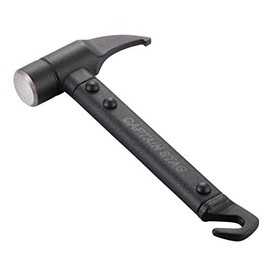 Captain Stag UA-4541 Tent Peg Hammer, Solid, Aluminum, Peg Extractor, Short Hammer, Black, Product Size: Approx. 1.3 x 4.5 x 9.1 inches (32 x 115 x 232 mm)