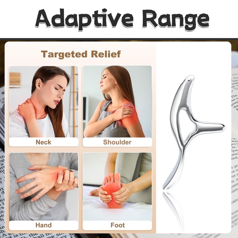 Cosmeria Trigger Point Massager, Stainless Steel Gua Sha Stone with