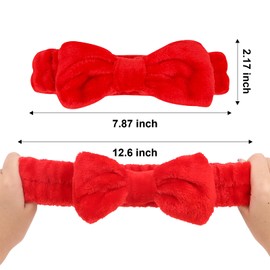 Jaciya Spa Makeup Headband Skincare Headband for Washing Face Spa Gifts for Women 8 Packs Bachelorette Party Favors Wedding Hair Accessories(Red)