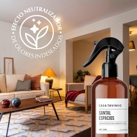 Aromatizante Hogar 250ml Portable | Aroma Santal Espacios | Para Casa y Telas - Eliminador de Olores | Casa Tavinho Home Refresher 250ml