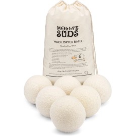 Molly'S Suds Wool Dryer Balls | XL, Premium Organic Fabric Softener, Hypoallerge