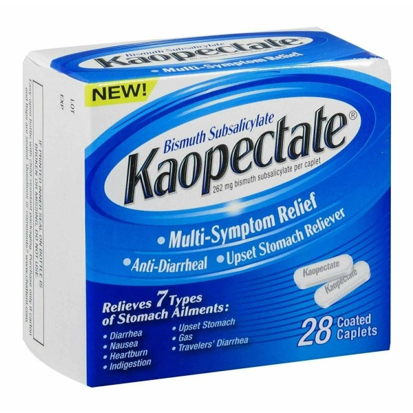Kaopectate Multi-Symptom Relief Antidiarrheal Coated Caplets 28 Count Pack of