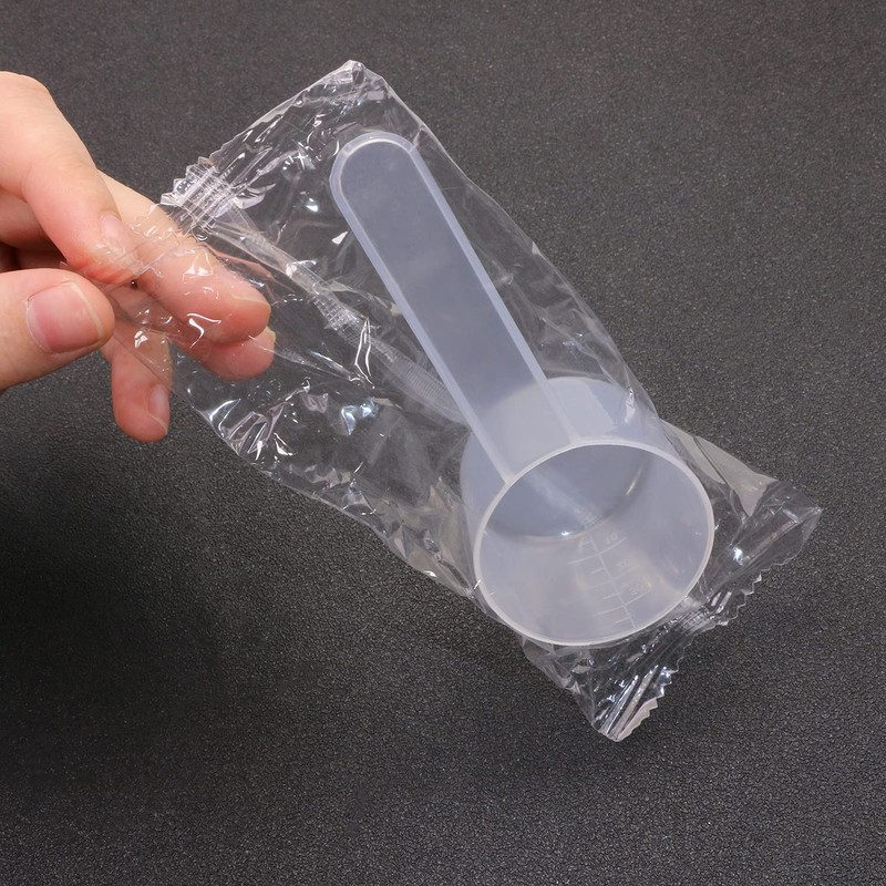ONLYKXY 5pcs Clear Long Handle Plastic Measuring Spoons Coffee Protein