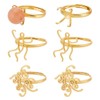 CRAFTYMELODY 6Pc Claw Ring Blank Adjustable Ring Base 3 Style