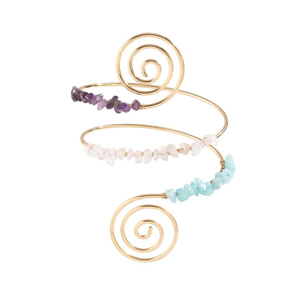 XAM Arm Cuff Upper Arm Bracelet for Women Adjustable Flower