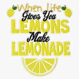 When Life Gives You Lemons Make Lemonade Embroidery Bumper Sticker Vinyl Decal 5"