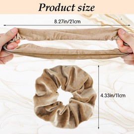Large Scrunchies for Women 4Pcs Velvet Jumbo Scrunchies for Hair Soft Ponytail Holder Cute Colors Elastic Hair Bands Fashion Bulk Hair Ties for Teens Girls Thick Curly Thin Fine Hair