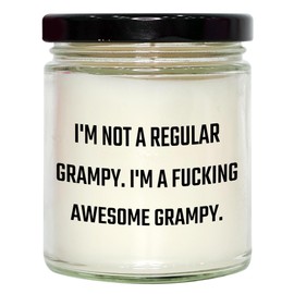 Grampy's Awesome Gift, Funny Quote Candle, 9oz Vanilla Soy Candle for Valentine's, Gifts from Men to Grampy, Unique Valentine's Unique Gifts