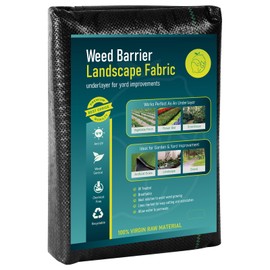 Whalemon Weed Barrier Landscape Fabric, 3.2oz Heavy Duty Garden Cloth, Weed Block Gardening Ground Cover Mat (3FT*100FT Folded(3.2 OZ))