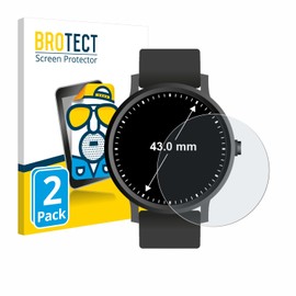 BROTECT Anti-Glare Screen Protector for Watches Round Diameter 43 mm Pack of 2 Matte Screen Protector Film Anti-Reflection Anti-Fingerprint