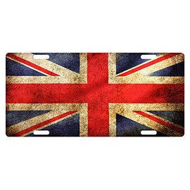 Fast Service Designs United Kingdom UK Flag Custom License Plate Union Jack Emblem Dirty Version
