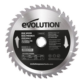 Evolution FW185TCT-40 - 185mm Fine Wood Saw Blade - 40 Tooth Carbide Tipped Saw Blade Delivers the Smoothest and Fastest Cuts in Plates, Plywood and Hardwood