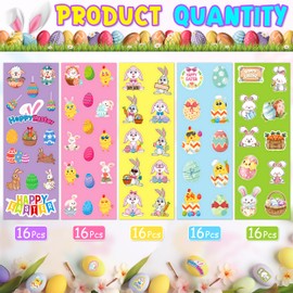 LINAYE 80 Sheets Easter Stickers for Kids - 1056 PCS Assorted Stickers Bulk for Eggs Easter Basket Stuffers Party Favor Supplies Gifts for Kids