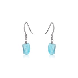 Larimar Raw Nugget Earrings in Stainless Steel