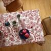 ISAENNE French Tablecloth for Rectangle Tables,Linen Table Cloth with Red