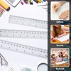3pcs Ruler 15cm 20cm 30cm, Plastic Clear Shatterproof Rulers for