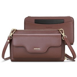 nuoku Passport Holder, RFID Blocking Passport Wallet with Zipper 2 Straps, Travel Document Organizer for Family, Coffee