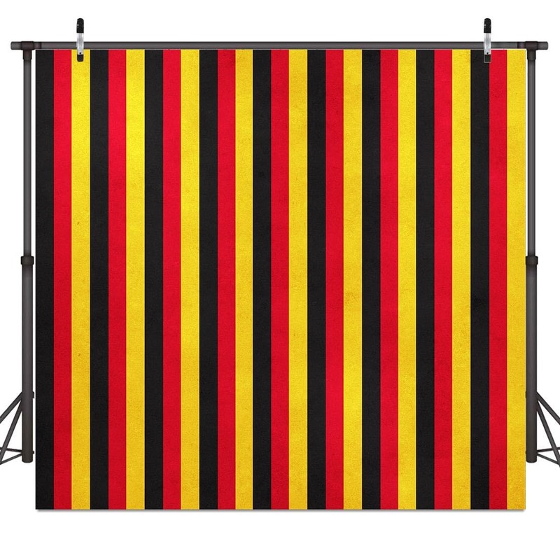 Cartoon Mouse Birthday Backdrop, Striped Photography Background, 6x6ft
