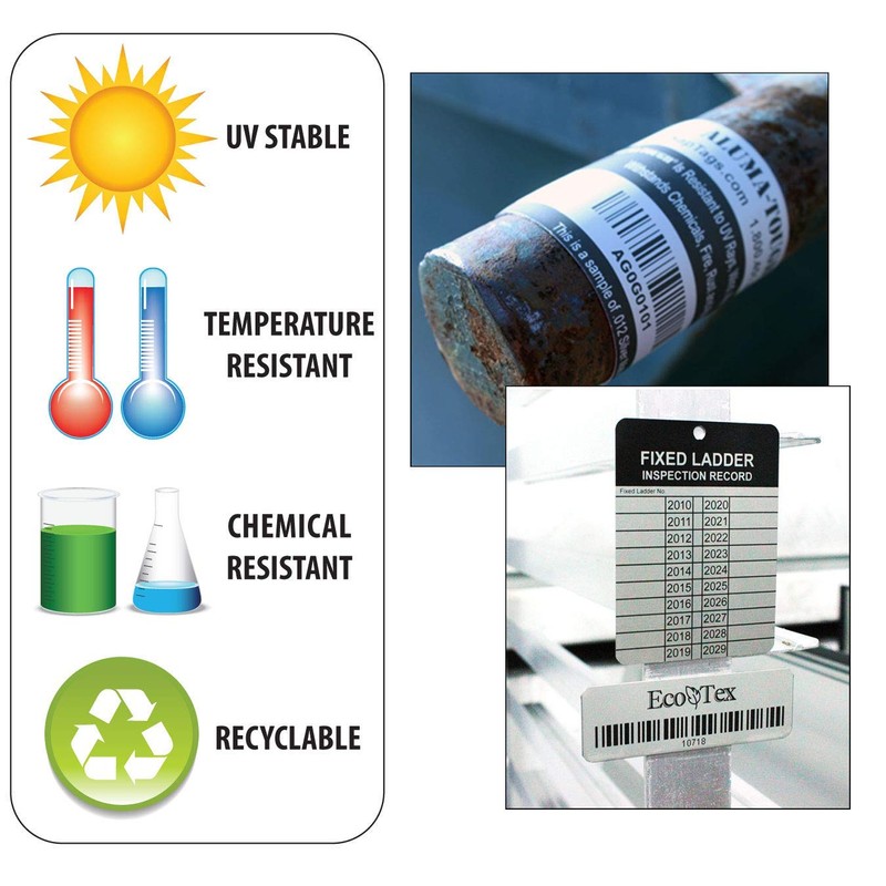 NapTags Aluma-Tough Identification Plate, 3.5" x 2" (5)
