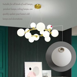 FMOPQ Lighting Replacement Glass Lampshade 4 Inch Milky White Glass Dome Cover Round Globe 0.8 Inch Fitter for G9 Bulb Replacement (milk white)