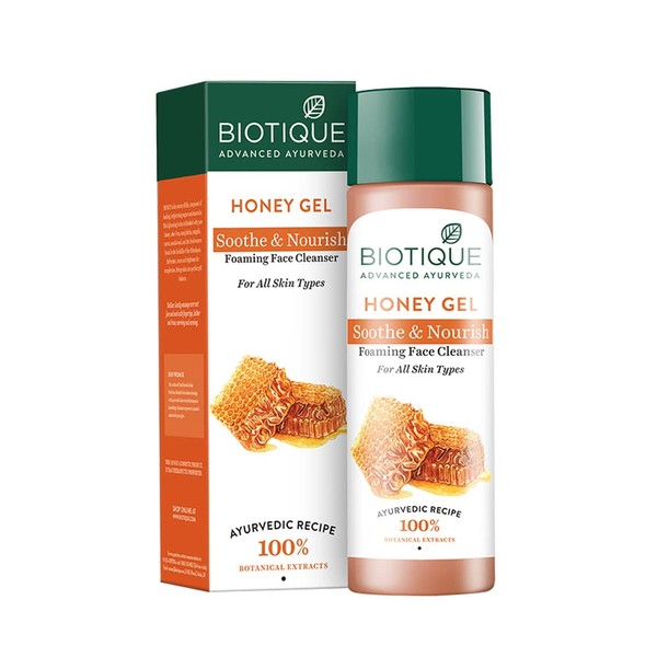 Biotique Bio Honey Gel Refreshing Foaming Face Cleanser, 120 ml/4.05Fl.Oz.