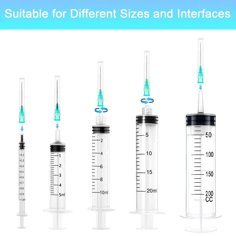 100 pcs 21G 25mm Needles, Dispensing Needle with Cap, Individually