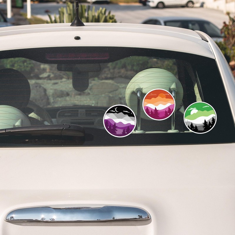 Subtle Lesbian Flag, Weather-Resistant Pride Sticker for Laptop, Water Bottles,