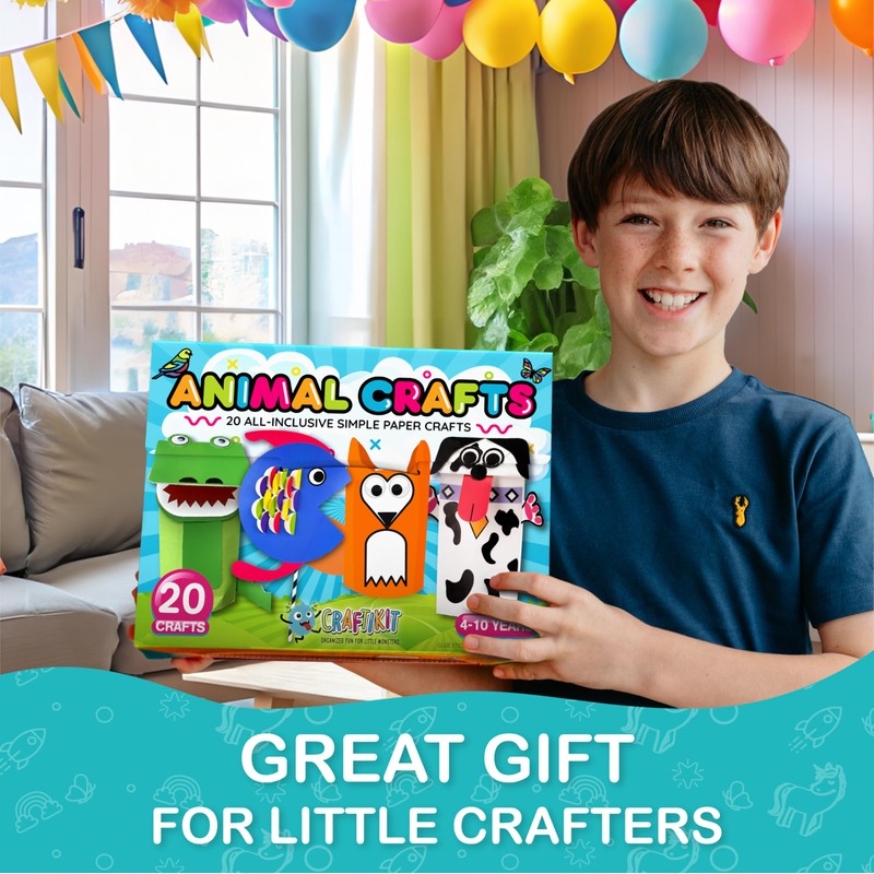 Craftikit® 20 Award-Winning Animal Toddler Arts and Crafts for Kids