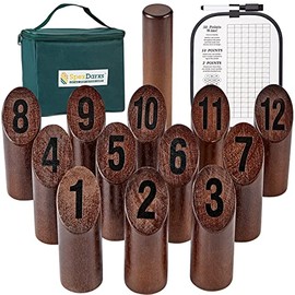 SpexDarxs Numbered Block Tossing Game, Wooden Throwing Game Set with Scoreboard & Carrying Bag, Outdoor Backyard Lawn Game for Kids and Adults