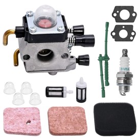 Hoypeyfiy C1Q-S97 Carburetor for FS55 FS55R FS55C FS45 FS75 FS80 FS85 HS75 Carb String Trimmer C1Q-S143 C1Q-S153 C1Q-S186 A B with Air Filter Fuel Line Kit