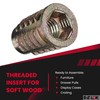 E-Z LOK Threaded Insert for Soft Wood, Zinc Hex-Flanged Thread