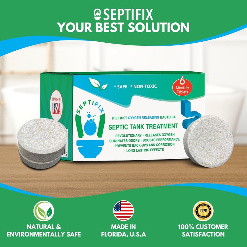 SEPTIFIX Septic Tank Treatment Tabs - Live Aerobic Bacteria Tablets