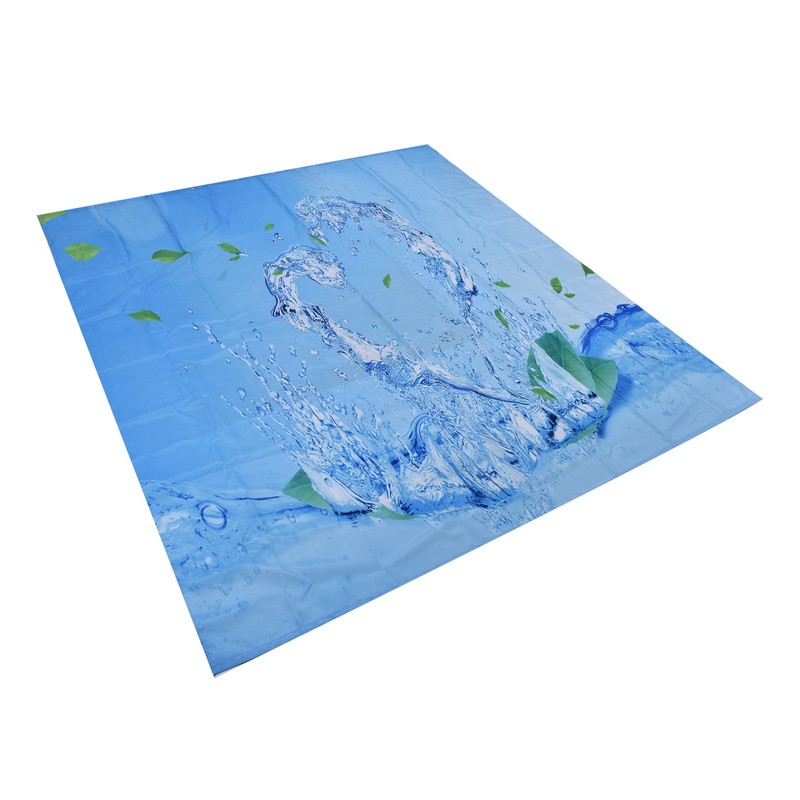 Shower Curtain Waterproof Polyester Blackout Curtain with Hook for Bathroom